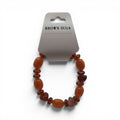 CCBeadsandBeyondLLC Brown Suga bracelet with mixed brown and amber oval and teardrop beads.