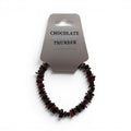 CCBeadsandBeyondLLC Chocolate Thunder bracelet with dark red and black chip beads and a single black focal bead.