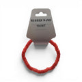CCBeadsandBeyondLLC coral flat disc bead hair tie, perfect for securing ponytails.