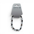 CCBeadsandBeyondLLC crystal mix bracelet with faceted clear and dark grey beads.
