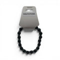 CCBeadsandBeyondLLC Graystone bracelet with black lava beads and gray spacers.