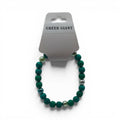CCBeadsandBeyondLLC Green Giant beaded bracelet with teal and pearl beads.