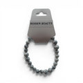 CCBeadsandBeyondLLC Hidden Beauty white and grey marbled stone beaded stretch bracelet
