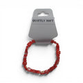 CCBeadsandBeyondLLC red and white square and round bead bracelet with floral pattern